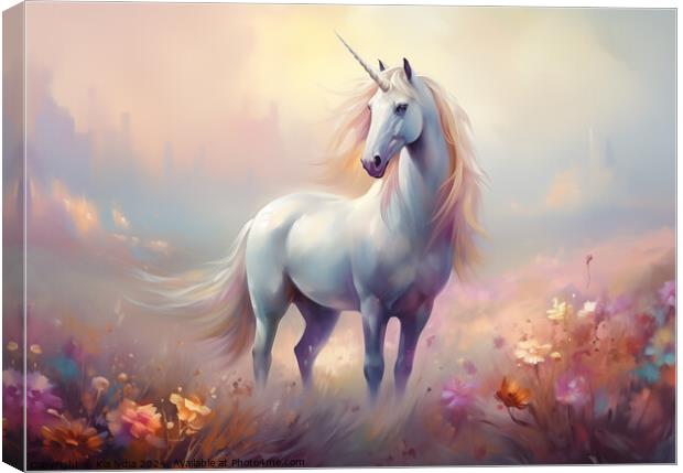 Unicorn painting Canvas Print by Kia lydia
