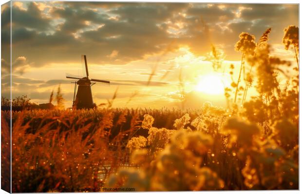 Windmill in holland Canvas Print by Kia lydia