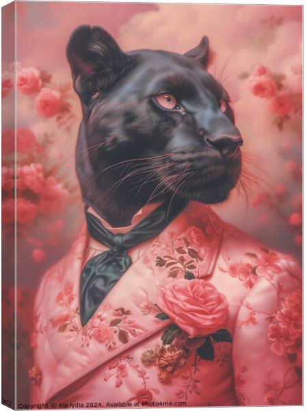Pink Panther portrait Canvas Print by Kia lydia