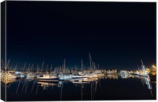 Boats at the Marina Canvas Print by Kia lydia