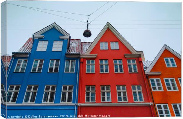 The red and blue house in Copenhagen Canvas Print by Dalius Baranauskas