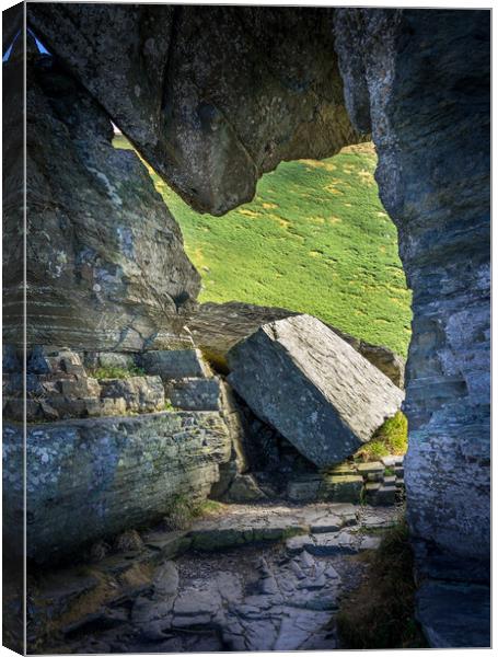 Valley of the Rocks Stone Passage Canvas Print by Steven Fleck