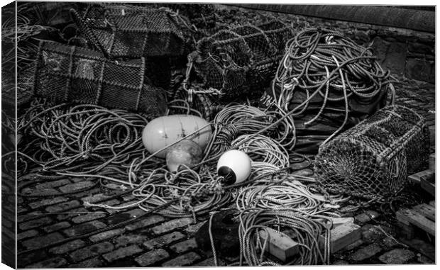 Fishing Tackle, Arbroath Harbour. Canvas Print by David Jeffery