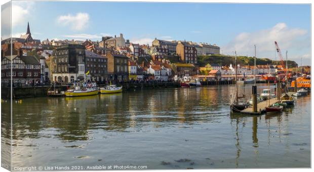 Whitby Harbour -1 Canvas Print by Lisa Hands