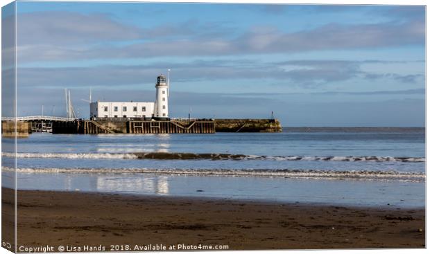 Scarborough Lighthouse 1 Canvas Print by Lisa Hands