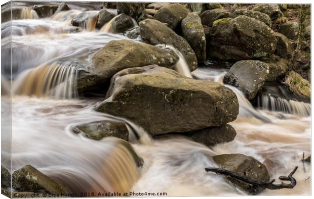 Burbage Brook, Padley Gorge, Derbyshire 1 Canvas Print by Lisa Hands