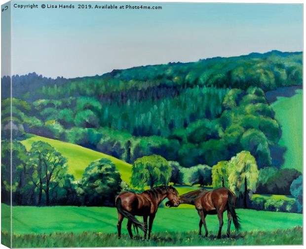 Summer Grazing: Triptych (Left) Canvas Print by Lisa Hands