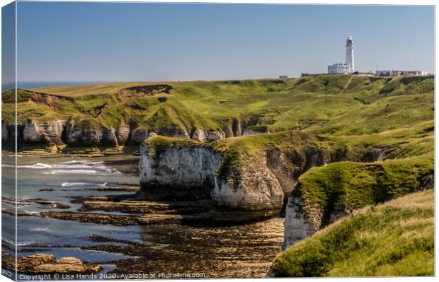 Flamborough Lighthouse Canvas Print by Lisa Hands