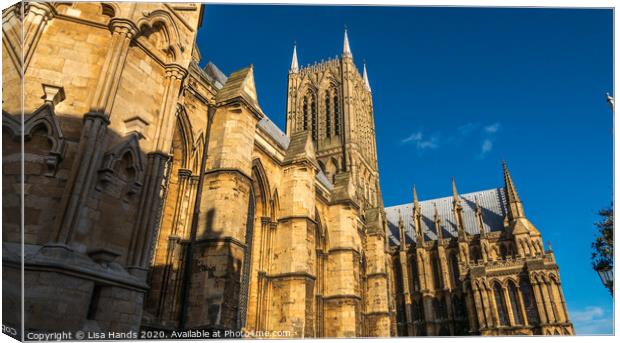 South Facade of Lincoln Cathedral Canvas Print by Lisa Hands