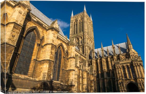 South Facade of Lincoln Cathedral 2 Canvas Print by Lisa Hands