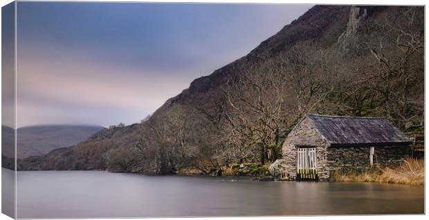 Dinas Boathouse Canvas Print by Ray Tickle