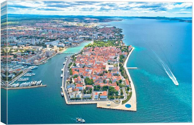 City of Zadar aerial panoramic view Canvas Print by Dalibor Brlek