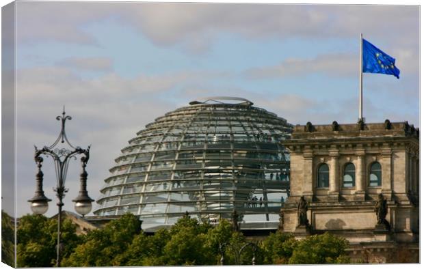 German Reichstag building and Dome in Berlin Canvas Print by Nathalie Hales