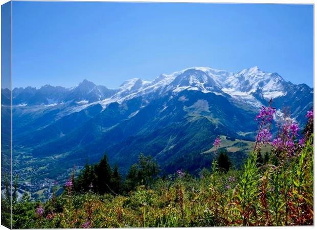 View of Mont Blanc from Petit Prarion Canvas Print by Nathalie Hales