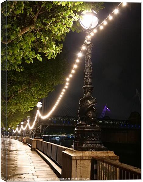 A Night Stroll at London Southbank Canvas Print by Nathalie Hales