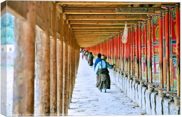 Pilgrimage to Labrang Monastery Canvas Print by Nathalie Hales