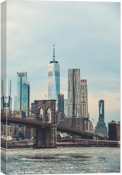 New York City Skyline From Brooklyn Canvas Print by Juan Jimenez