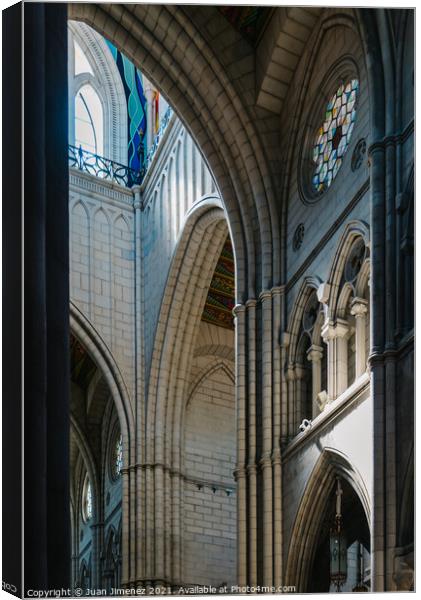 Interior View of the Cathedral of La Almudena in Madrid Canvas Print by Juan Jimenez