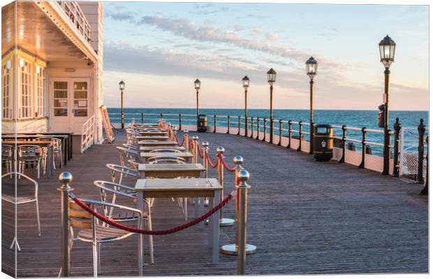Worthing Pier at Sunset Canvas Print by Debbie Payne