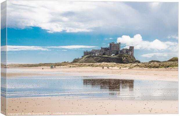 Evocative Echoes of Bamburgh Castle, North East Canvas Print by Holly Burgess
