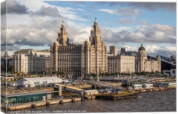 Liverpool's Iconic Skyline: The Liver Building Canvas Print by Holly Burgess