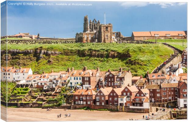 Whitby Bay, Church of Saint Mary, based in Scarborough  Canvas Print by Holly Burgess