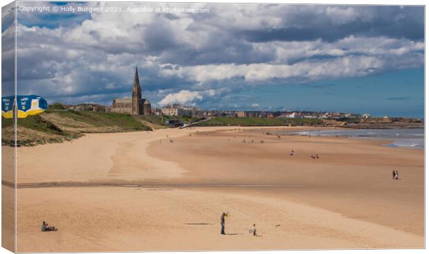 'Enchanting Long Sands: A Timeless Coastal Retreat Canvas Print by Holly Burgess