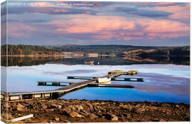 kielder Forest, biggest man made lake in England  Canvas Print by Holly Burgess