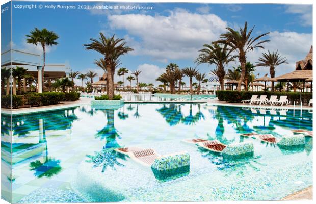 Serene Cape Verde Poolside Escape Canvas Print by Holly Burgess