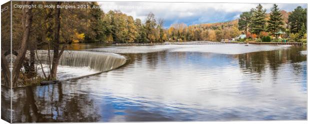 Amber Valley's Shimmering Crown: Belper's Derwent  Canvas Print by Holly Burgess