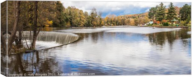 Derwent Valley, horseshoe falls  Canvas Print by Holly Burgess