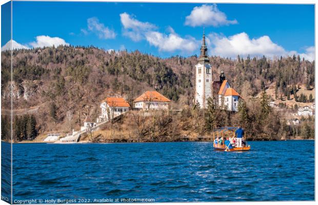 Lake Bled Slovenia  Canvas Print by Holly Burgess