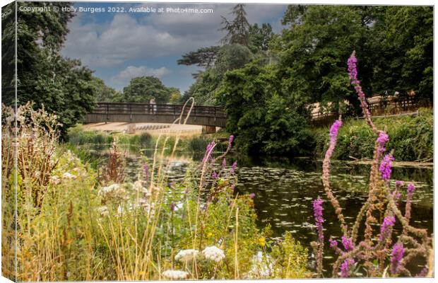 Warwick grounds by the river Avon  Canvas Print by Holly Burgess