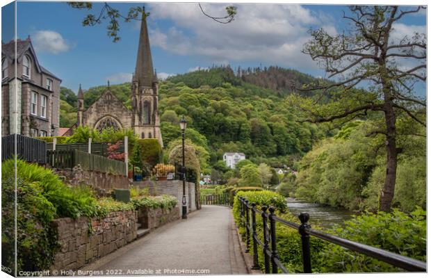 Llangollen Wales beautiful village in the Dee Valley  Canvas Print by Holly Burgess