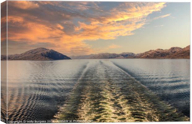Twilight Voyage Amidst Chilean Peaks Canvas Print by Holly Burgess