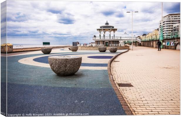 Victorian Charm: Brighton Beach Bandstand Canvas Print by Holly Burgess