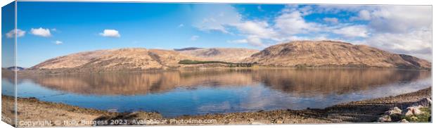 Serene Scottish Panorama: Loch Linnhe Reflections Canvas Print by Holly Burgess