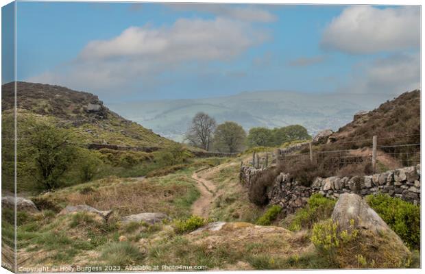 Enthralling Trek along Derbyshire's Curber Edge Canvas Print by Holly Burgess