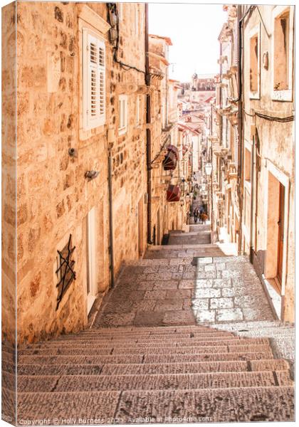 Dubrovnik's Time-honoured Stone Ramparts Canvas Print by Holly Burgess
