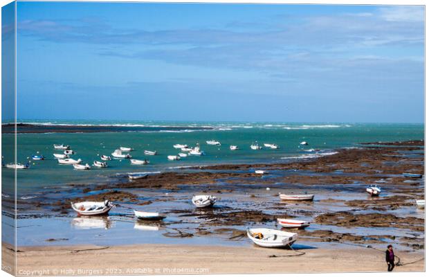 Caidz by the sea spain where you find lots of boats  Canvas Print by Holly Burgess