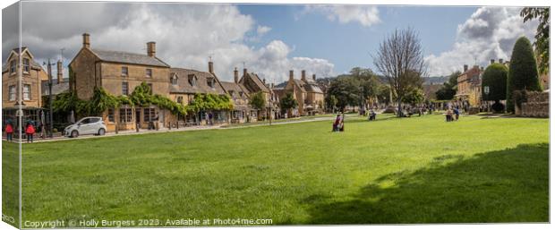 Cotswold Artist on the grass  Canvas Print by Holly Burgess