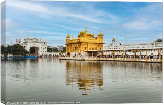 Golden Temple Amritsar Canvas Print by Holly Burgess