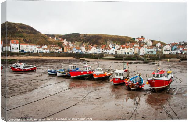 Staithes by the sea  Canvas Print by Holly Burgess