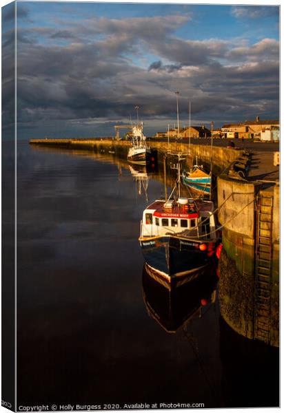 'Amble Harbour: A Timeless Maritime Snapshot' Canvas Print by Holly Burgess
