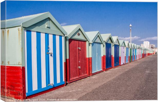 Brighton Beach huts Canvas Print by Holly Burgess