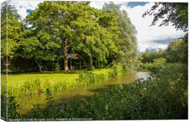 River walk down the canal, erewash  Canvas Print by Holly Burgess