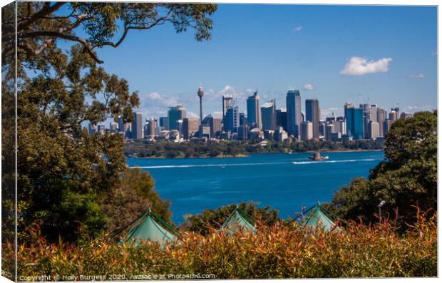 Australia,Sydney Harbour looking over to Circular  Canvas Print by Holly Burgess