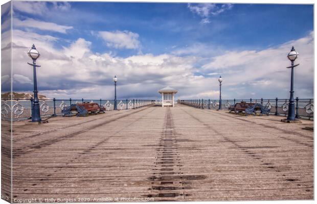 Swanage Pier Victorian Pier, restored for event of history  Canvas Print by Holly Burgess