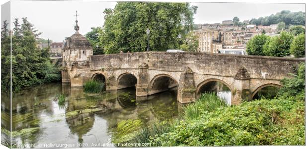 'Historic Stone Bridge: Bradford-on-Avon's Charm' Canvas Print by Holly Burgess