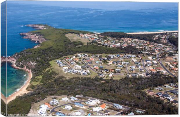 Breathtaking Aerial Panorama of Australian Coastli Canvas Print by Holly Burgess